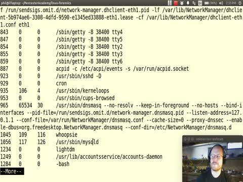 using volatility process listing commands on pas2 linux forensics